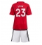Fotbollsset Barn Manchester United Luke Shaw #23 Hemmatröja 2023-24 Mini-Kit Kortärmad (+ korta byxor)