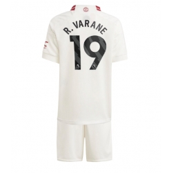 Fotbollsset Barn Manchester United Raphael Varane #19 Tredje Tröja 2023-24 Mini-Kit Kortärmad (+ korta byxor)