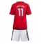 Fotbollsset Barn Manchester United Rasmus Hojlund #11 Hemmatröja 2023-24 Mini-Kit Kortärmad (+ korta byxor)