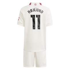 Fotbollsset Barn Manchester United Rasmus Hojlund #11 Tredje Tröja 2023-24 Mini-Kit Kortärmad (+ korta byxor)