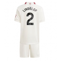 Fotbollsset Barn Manchester United Victor Lindelof #2 Tredje Tröja 2023-24 Mini-Kit Kortärmad (+ korta byxor)