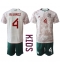 Fotbollsset Barn Mexiko Edson Alvarez #4 Bortatröja VM 2022 Mini-Kit Kortärmad (+ korta byxor)