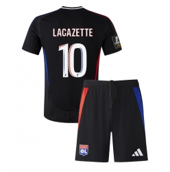 Fotbollsset Barn Olympique Lyonnais Alexandre Lacazette #10 Bortatröja 2024-25 Mini-Kit Kortärmad (+ korta byxor)