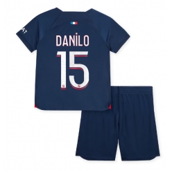 Fotbollsset Barn Paris Saint-Germain Danilo Pereira #15 Hemmatröja 2023-24 Mini-Kit Kortärmad (+ korta byxor)