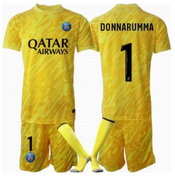 Fotbollsset Barn Paris Saint-Germain Gianluigi Donnarumma #1 Målvakt Tredje Tröja 2024-25 Mini-Kit Kortärmad (+ korta byxor)