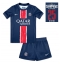 Fotbollsset Barn Paris Saint-Germain Hemmatröja 2024-25 UCL Champions Mini-Kit Kortärmad (+ korta byxor)