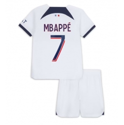 Fotbollsset Barn Paris Saint-Germain Kylian Mbappe #7 Bortatröja 2023-24 Mini-Kit Kortärmad (+ korta byxor)