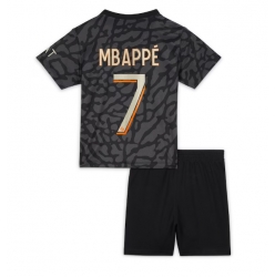 Fotbollsset Barn Paris Saint-Germain Kylian Mbappe #7 Tredje Tröja 2023-24 Mini-Kit Kortärmad (+ korta byxor)