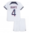 Fotbollsset Barn Paris Saint-Germain Manuel Ugarte #4 Bortatröja 2023-24 Mini-Kit Kortärmad (+ korta byxor)