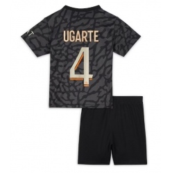 Fotbollsset Barn Paris Saint-Germain Manuel Ugarte #4 Tredje Tröja 2023-24 Mini-Kit Kortärmad (+ korta byxor)