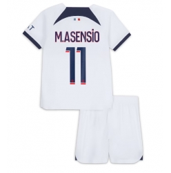 Fotbollsset Barn Paris Saint-Germain Marco Asensio #11 Bortatröja 2023-24 Mini-Kit Kortärmad (+ korta byxor)
