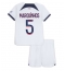 Fotbollsset Barn Paris Saint-Germain Marquinhos #5 Bortatröja 2023-24 Mini-Kit Kortärmad (+ korta byxor)