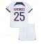 Fotbollsset Barn Paris Saint-Germain Nuno Mendes #25 Bortatröja 2023-24 Mini-Kit Kortärmad (+ korta byxor)