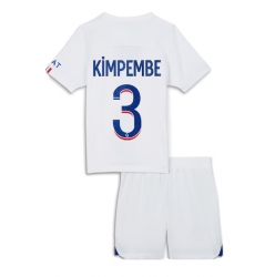 Fotbollsset Barn Paris Saint-Germain Presnel Kimpembe #3 Bortatröja 2023-24 Mini-Kit Kortärmad (+ korta byxor)