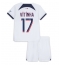 Fotbollsset Barn Paris Saint-Germain Vitinha Ferreira #17 Bortatröja 2023-24 Mini-Kit Kortärmad (+ korta byxor)