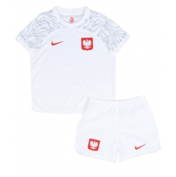 Fotbollsset Barn Polen Hemmatröja VM 2022 Mini-Kit Kortärmad (+ korta byxor)