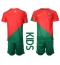 Fotbollsset Barn Portugal Hemmatröja VM 2022 Mini-Kit Kortärmad (+ korta byxor)