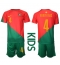 Fotbollsset Barn Portugal Ruben Dias #4 Hemmatröja VM 2022 Mini-Kit Kortärmad (+ korta byxor)