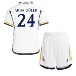 Fotbollsset Barn Real Madrid Arda Guler #24 Hemmatröja 2023-24 Mini-Kit Kortärmad (+ korta byxor)