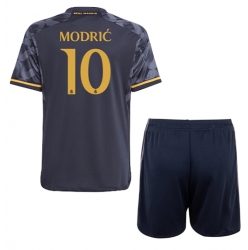 Fotbollsset Barn Real Madrid Luka Modric #10 Bortatröja 2023-24 Mini-Kit Kortärmad (+ korta byxor)