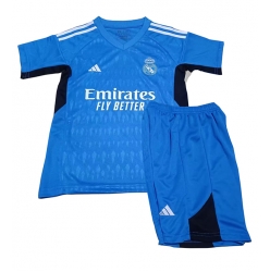 Fotbollsset Barn Real Madrid Målvakt Bortatröja 2023-24 Mini-Kit Kortärmad (+ korta byxor)