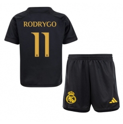 Fotbollsset Barn Real Madrid Rodrygo Goes #11 Tredje Tröja 2023-24 Mini-Kit Kortärmad (+ korta byxor)