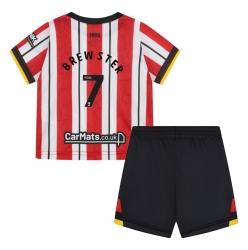 Fotbollsset Barn Sheffield United Rhian Brewster #7 Hemmatröja 2024-25 Mini-Kit Kortärmad (+ korta byxor)