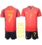 Fotbollsset Barn Spanien Alvaro Morata #7 Hemmatröja VM 2022 Mini-Kit Kortärmad (+ korta byxor)