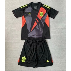 Fotbollsset Barn Spanien Målvakt Bortatröja EM 2024 Mini-Kit Kortärmad (+ korta byxor)