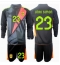 Fotbollsset Barn Spanien Unai Simon #23 Målvakt Bortatröja EM 2024 Mini-Kit Långärmad (+ korta byxor)