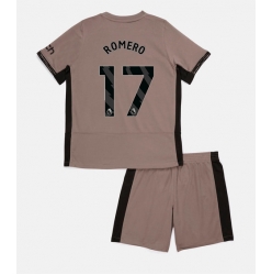 Fotbollsset Barn Tottenham Hotspur Cristian Romero #17 Tredje Tröja 2023-24 Mini-Kit Kortärmad (+ korta byxor)