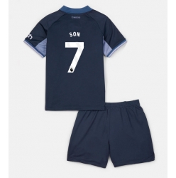 Fotbollsset Barn Tottenham Hotspur Son Heung-min #7 Bortatröja 2023-24 Mini-Kit Kortärmad (+ korta byxor)