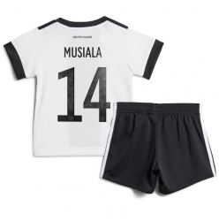 Fotbollsset Barn Tyskland Jamal Musiala #14 Hemmatröja VM 2022 Mini-Kit Kortärmad (+ korta byxor)