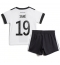 Fotbollsset Barn Tyskland Leroy Sane #19 Hemmatröja VM 2022 Mini-Kit Kortärmad (+ korta byxor)