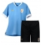 Fotbollsset Barn Uruguay Hemmatröja VM 2022 Mini-Kit Kortärmad (+ korta byxor)