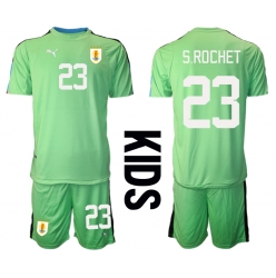 Fotbollsset Barn Uruguay Sergio Rochet #23 Målvakt Hemmatröja VM 2022 Mini-Kit Kortärmad (+ korta byxor)
