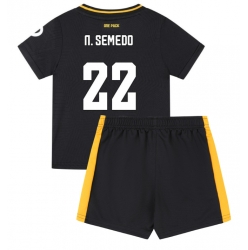 Fotbollsset Barn Wolves Nelson Semedo #22 Bortatröja 2024-25 Mini-Kit Kortärmad (+ korta byxor)