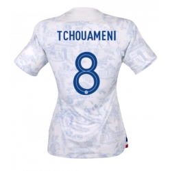 Frankrike Aurelien Tchouameni #8 Bortatröja VM 2022 Dam Kortärmad