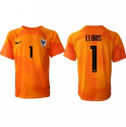 Frankrike Hugo Lloris #1 Målvakt Hemmatröja VM 2022 Kortärmad