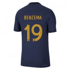 Frankrike Karim Benzema #19 Hemmatröja VM 2022 Kortärmad