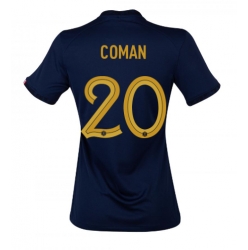 Frankrike Kingsley Coman #20 Hemmatröja VM 2022 Dam Kortärmad