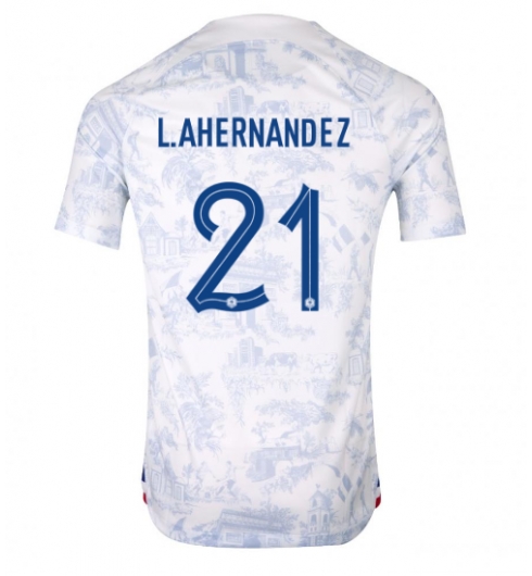 Frankrike Lucas Hernandez #21 Bortatröja VM 2022 Kortärmad