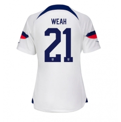 Förenta staterna Timothy Weah #21 Hemmatröja VM 2022 Dam Kortärmad