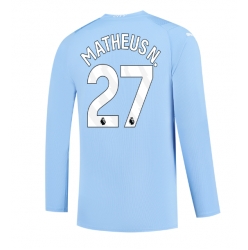 Manchester City Matheus Nunes #27 Hemmatröja 2023-24 Långärmad