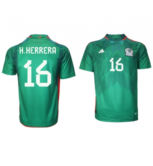 Mexiko Hector Herrera #16 Hemmatröja VM 2022 Kortärmad