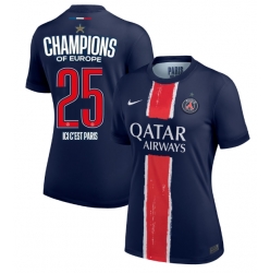 Paris Saint-Germain Hemmatröja 2024-25 UCL Champions Dam Kortärmad
