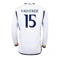 Real Madrid Federico Valverde #15 Hemmatröja 2023-24 Långärmad